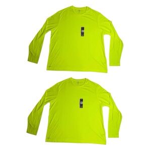 Two Astro yellow long sleeve crewneck T-shirts polyester blend men’s size 3XL